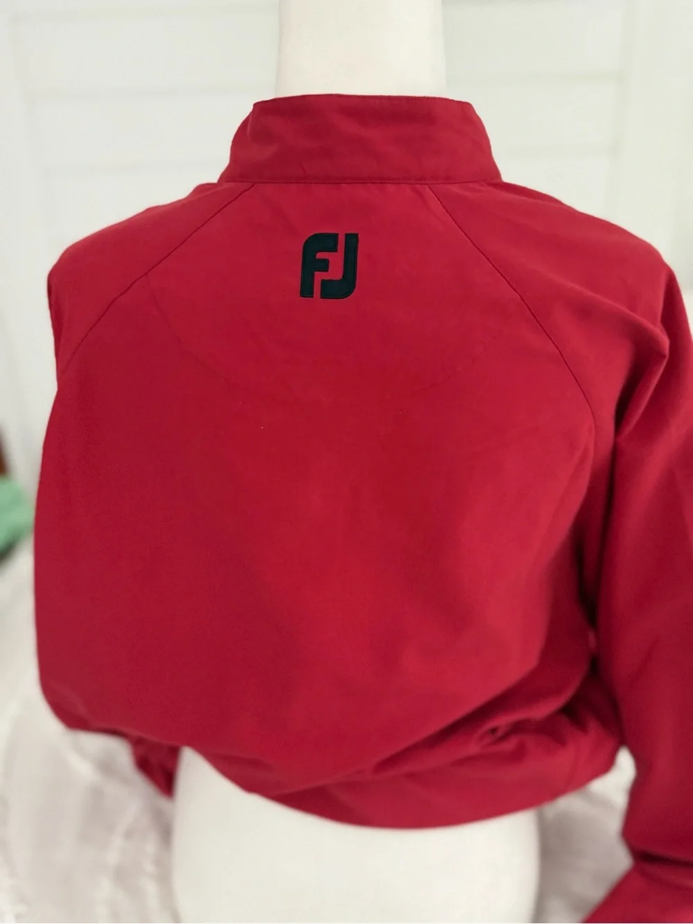 FootJoy Red Golf Jacket with Black Logo Trim